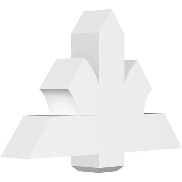 Ekena Millwork Redmond Architectural Grade PVC Gable Bracket, 36"W x 22 1/2"H x 6"D x 6"F, 15/12 Pitch GBP036X23X0606RED00 - main